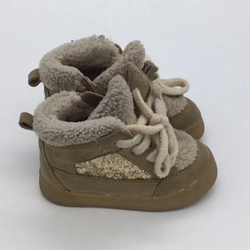 Zara Fleece Lined Glitter Boots size 4 toddler